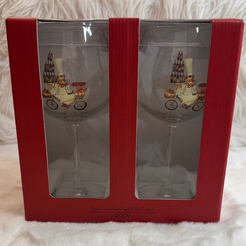 2009 Epcot International Food & Wine Festival Commemorative Wine Glasses